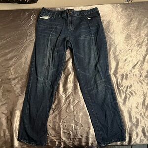 low cut jeans - dark blue